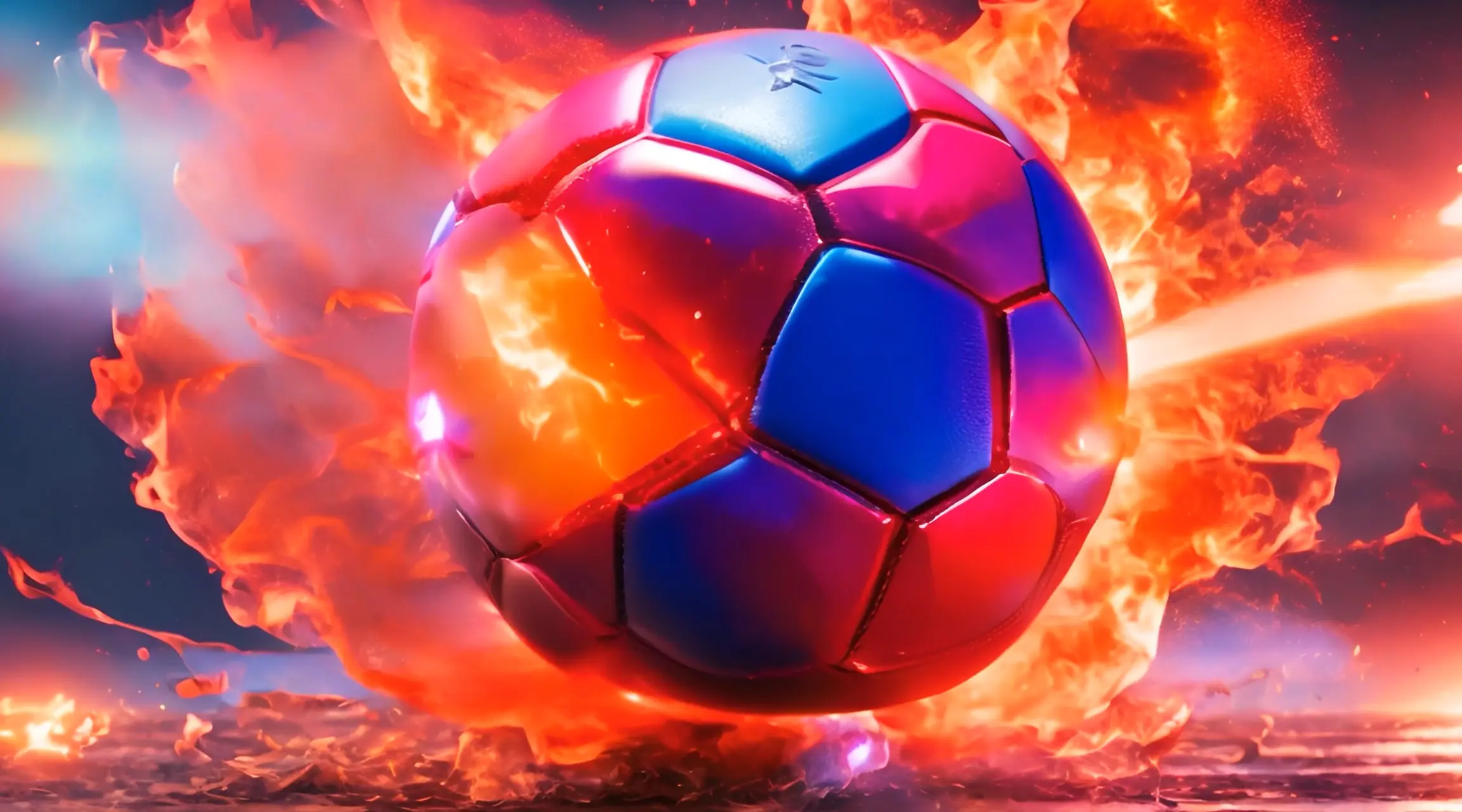 Soccer Blaze Dynamic Fire Ball Backdrop Loop